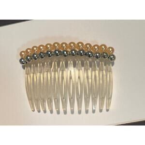 Vintage Hair Side Comb BEADED Retro 1980